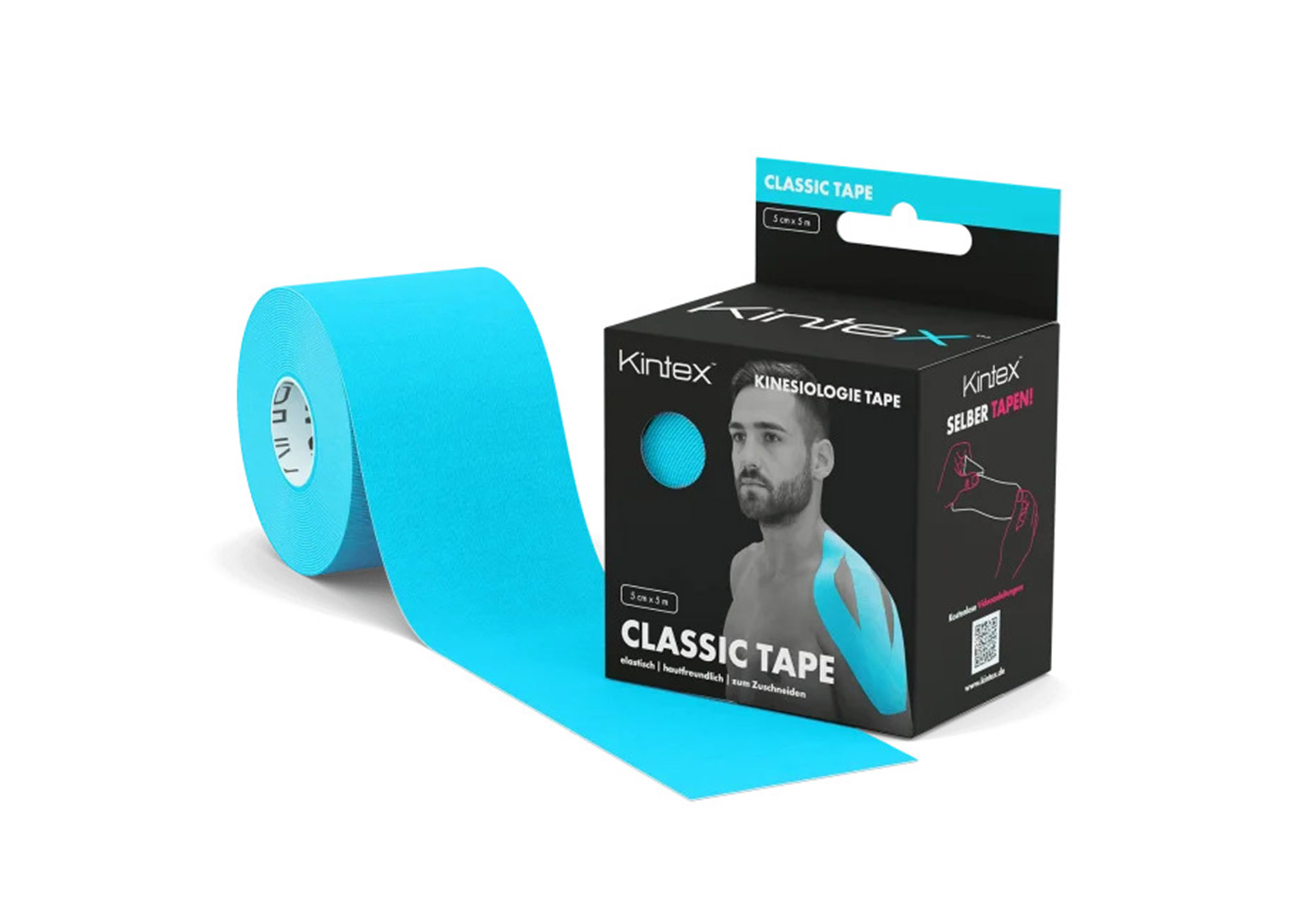 Кінезіо тейп KINTEX TAPE CLASSIC 5СМ Х 5М  – БЛАКИТНИЙ