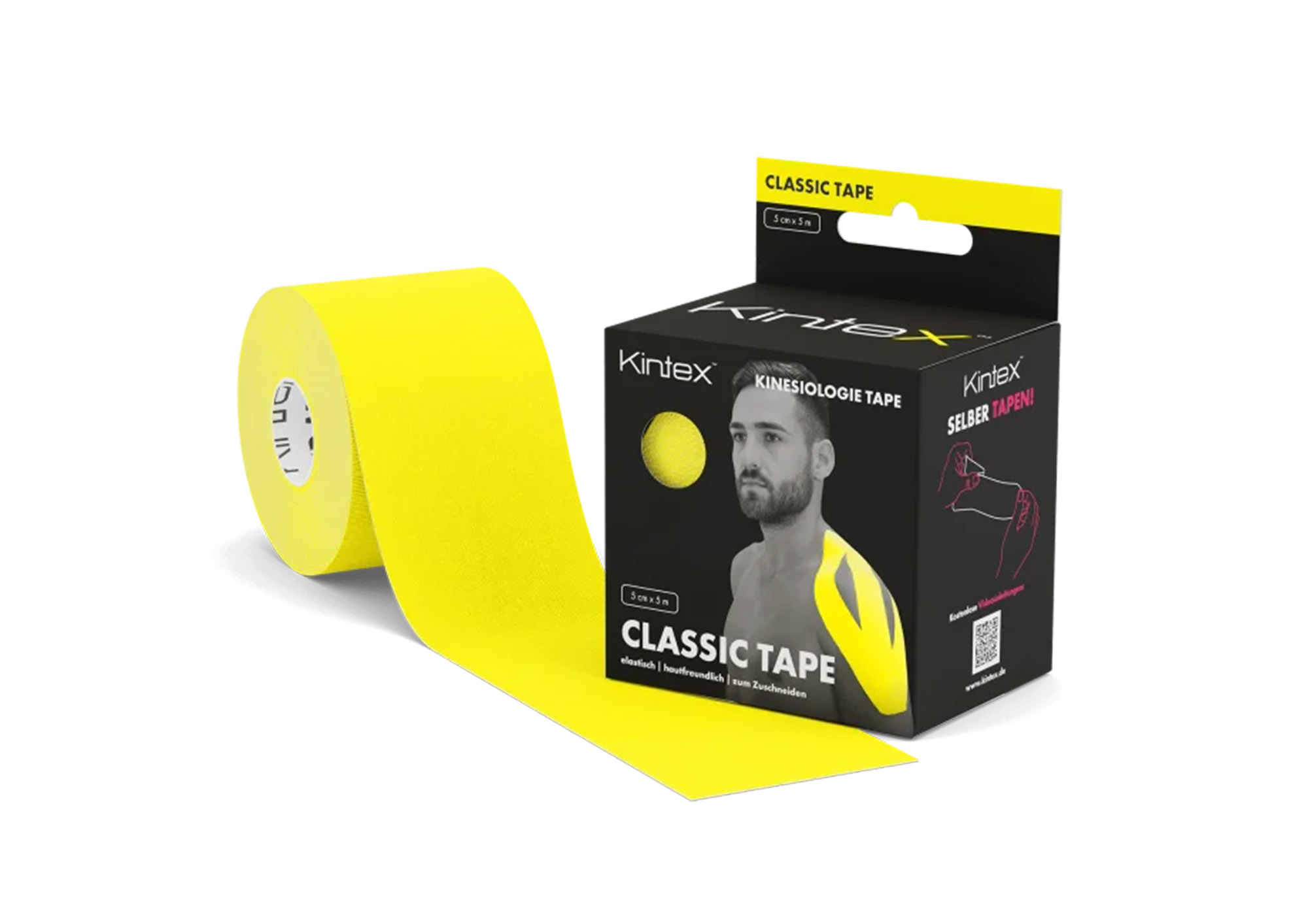 Кінезіо тейп KINTEX TAPE CLASSIC 5СМ Х 5М  – ЖОВТИЙ