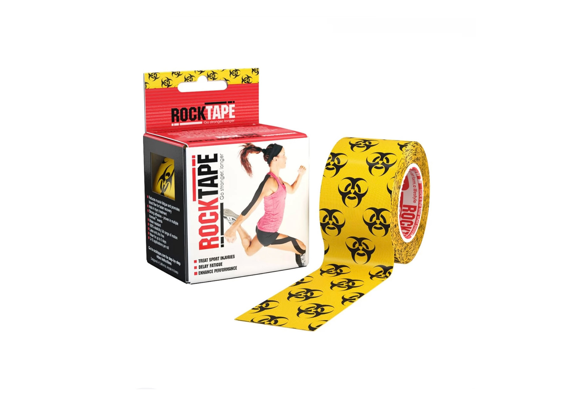 Кінезіо тейп ROCKTAPE DESIGN 5СМ Х 5М – ЖОВТА РАДІАЦІЯ